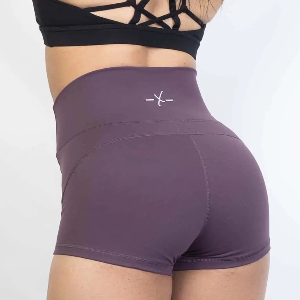 Exhale Negative Women’s High Waisted Shorts Dark Purple Size S